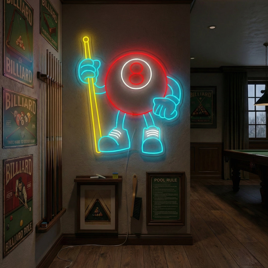 "8-Ball-Billard" Neonschild, Billard Leuchtreklame, Pool Leuchtschild