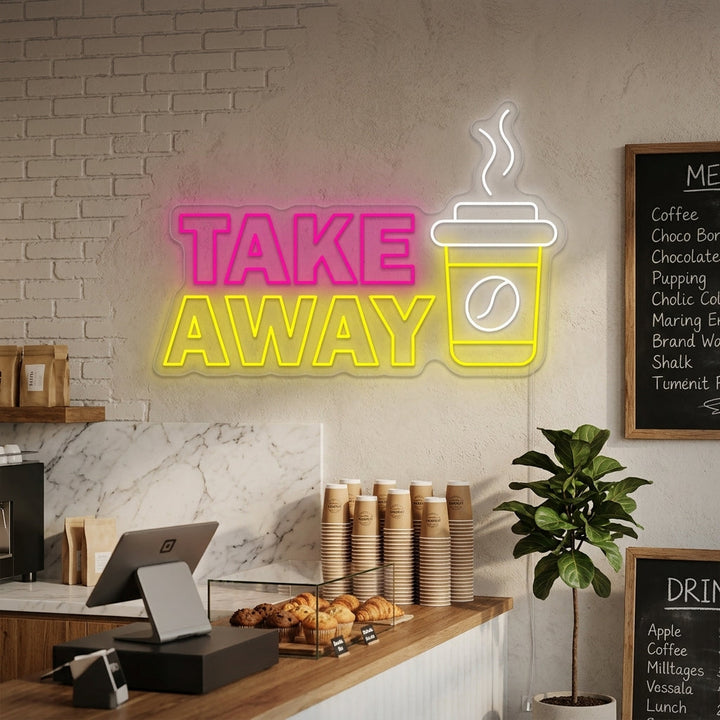"Coffee Take Away" Neonschild