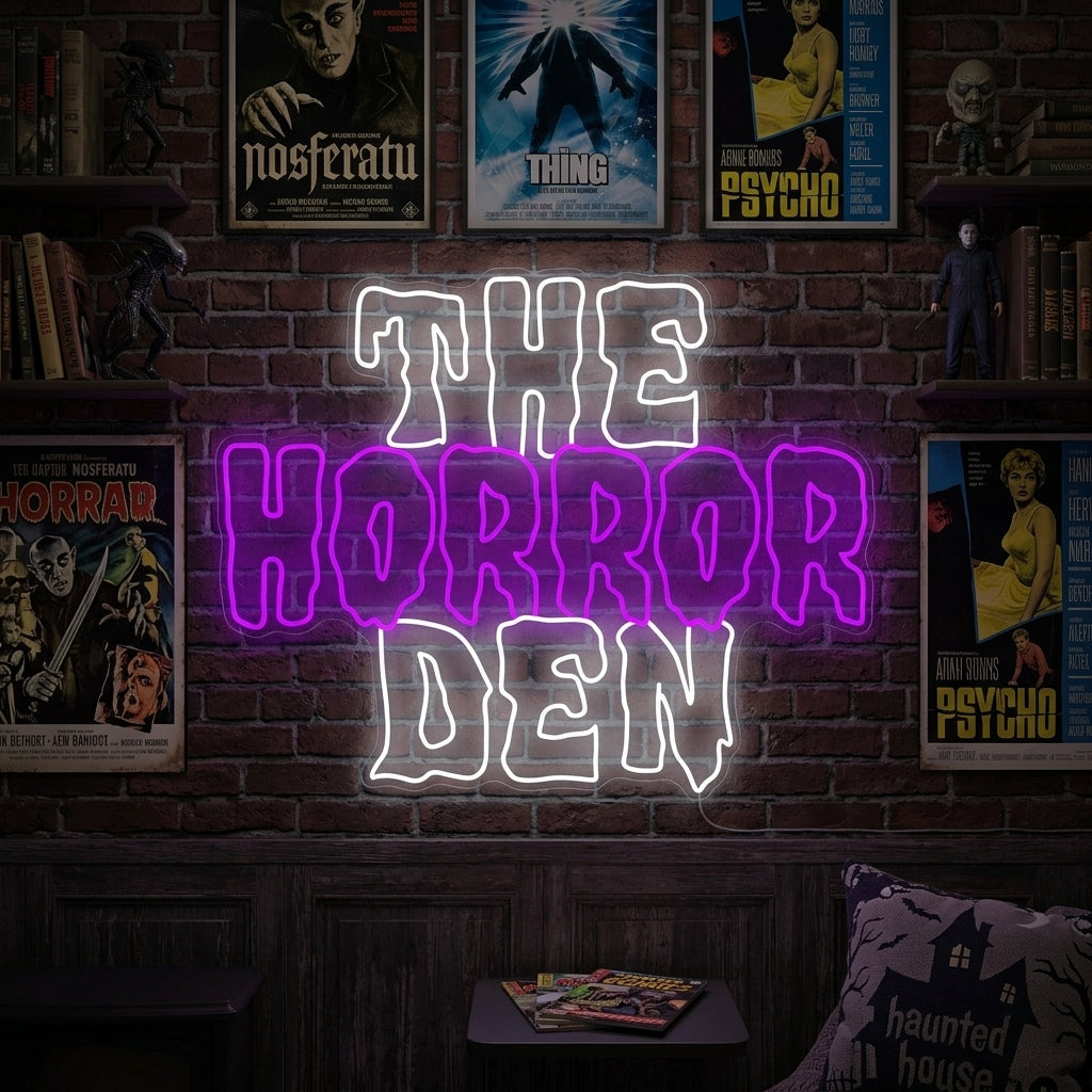 "The Horror Den" Neonschild