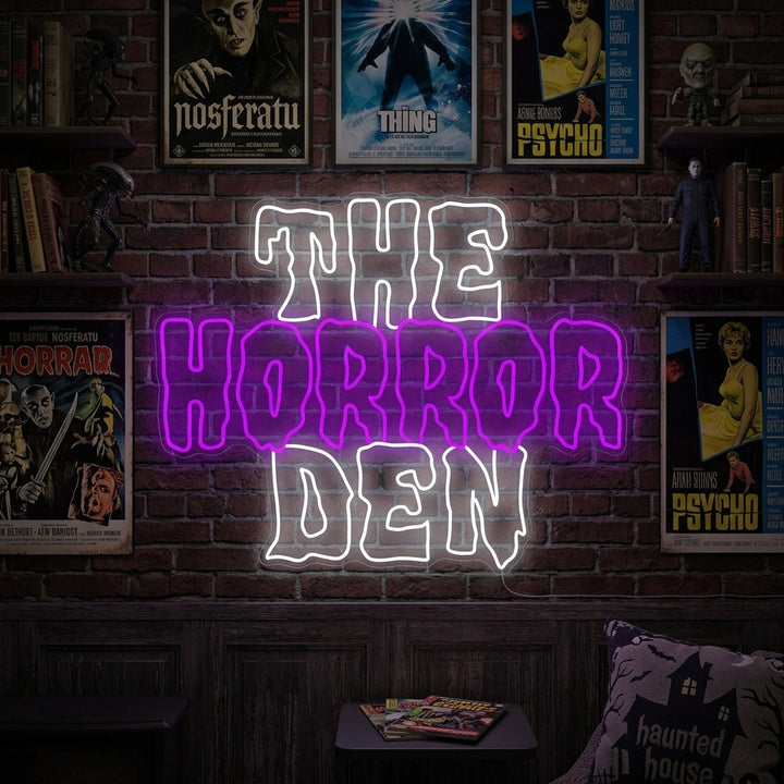 "The Horror Den" Neonschild