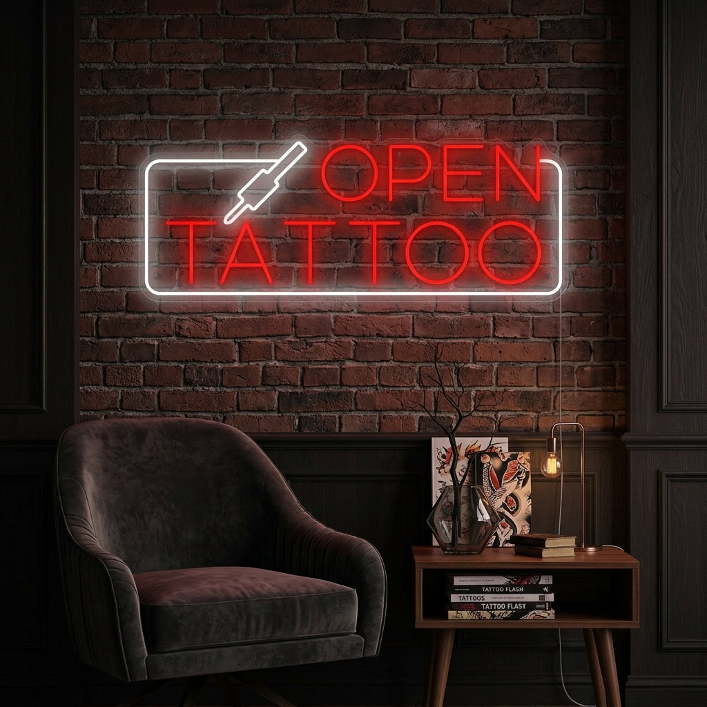 "Tattoo Open" Neonschild