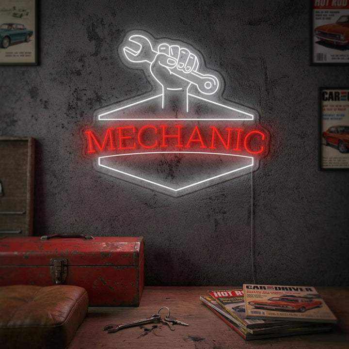 "Mechanic" Neonschild