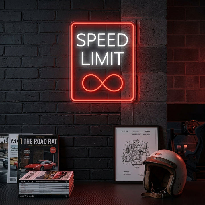 "Speed Limit Infinity" Neonschild