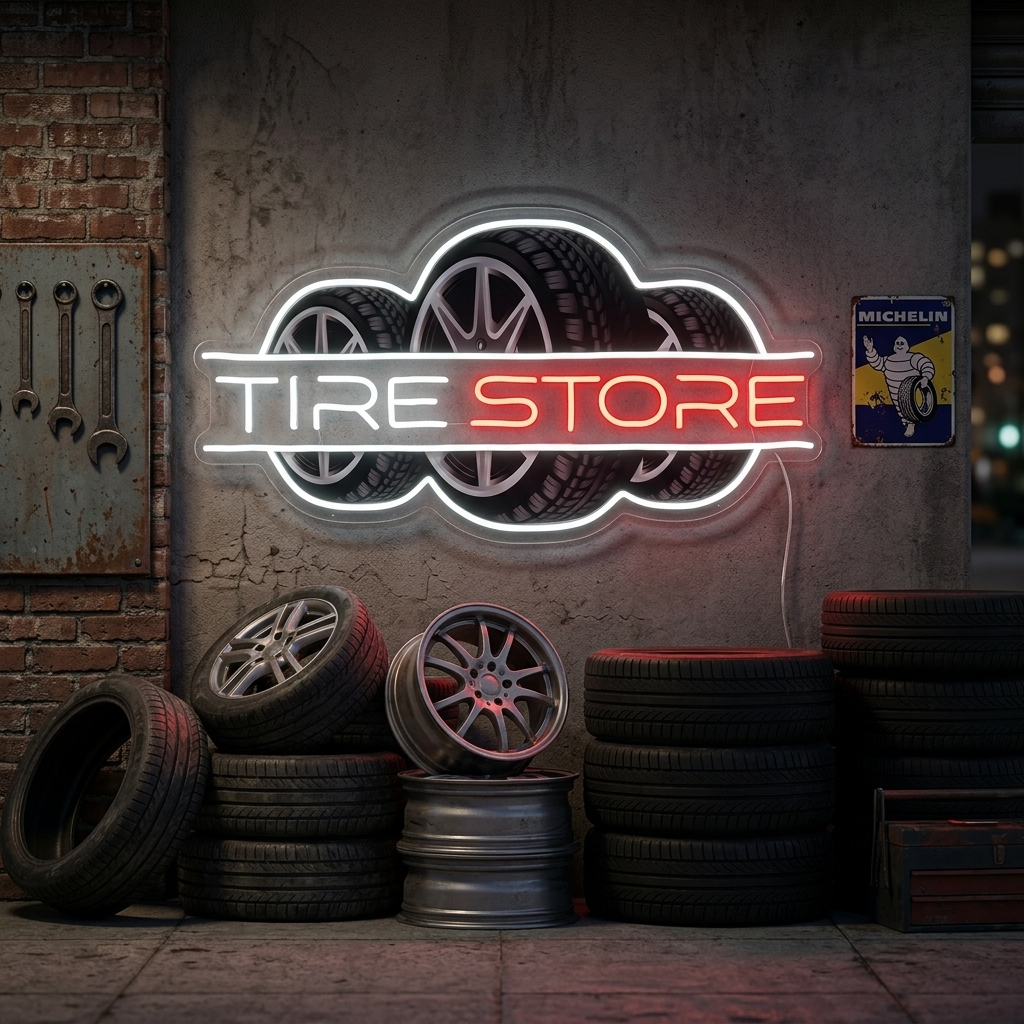 "Tire Store" Neonschild