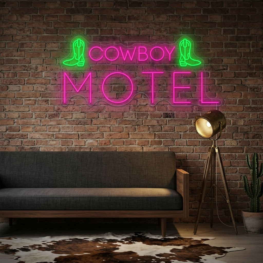 "Cowboy Motel" Neonschild