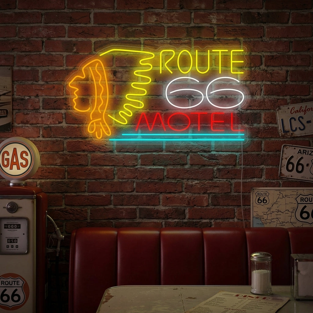 "Route 66 Motel" Neonschild