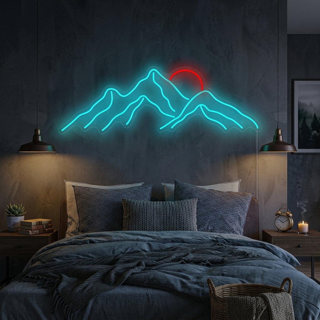 "Berge Sonnenuntergang" Neonschild