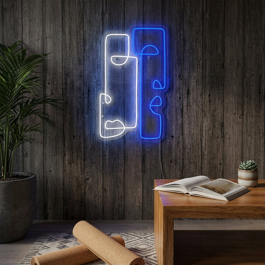 "Abstraktes Totem" Neonschild