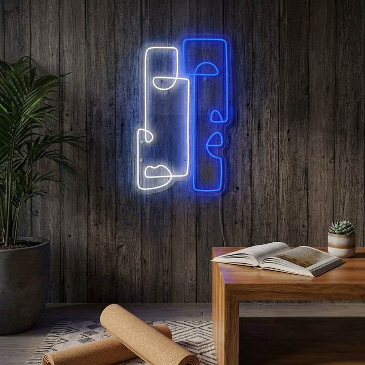 "Abstraktes Totem" Neonschild