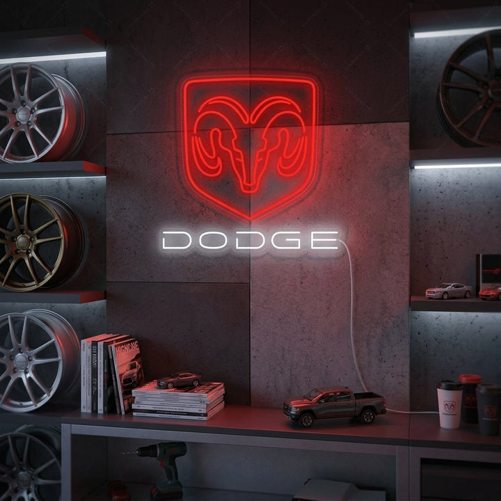 "Dodg-Car" Neonschild