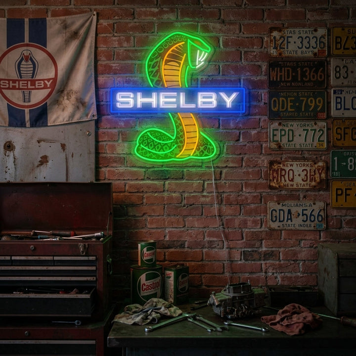 "Shel-Car Cobra" Neonschild