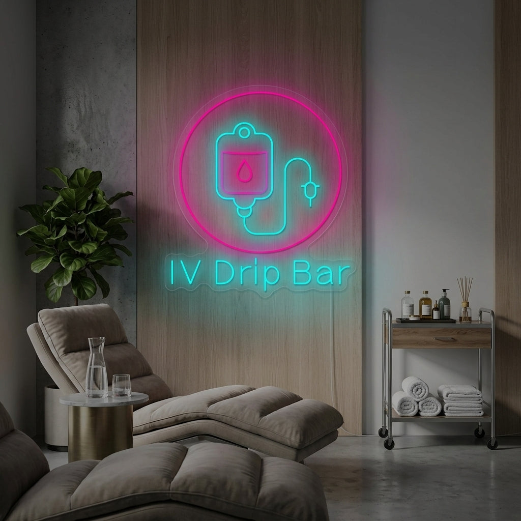 "Iv Drip Bar" Neonschild