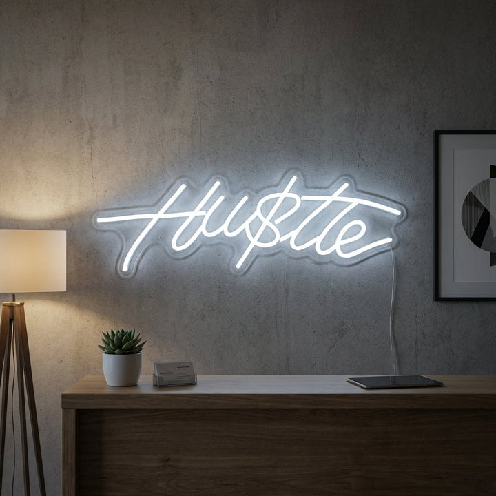 "Hustle" Neonschild