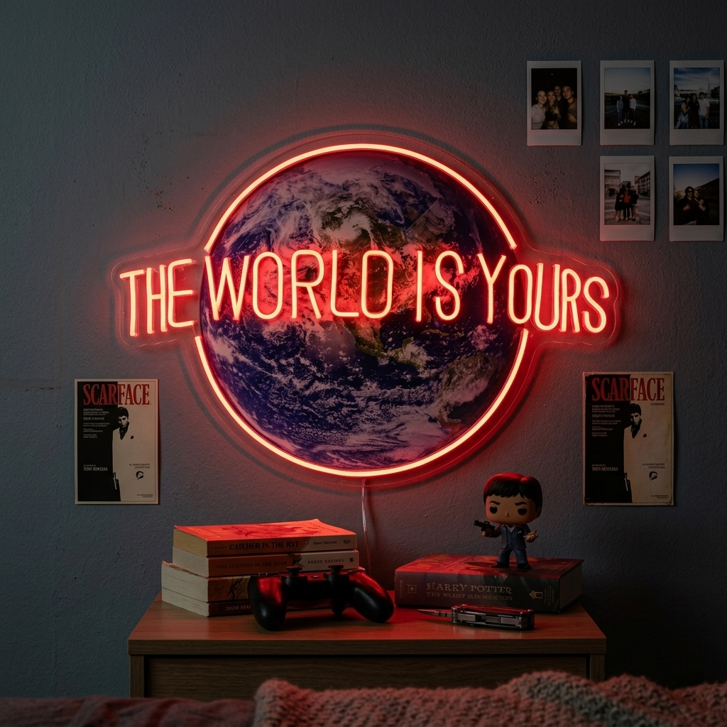 "The World Is Yours" Neonschild
