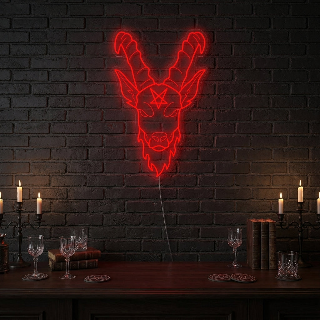 "Baphomet Gothic" Neonschild