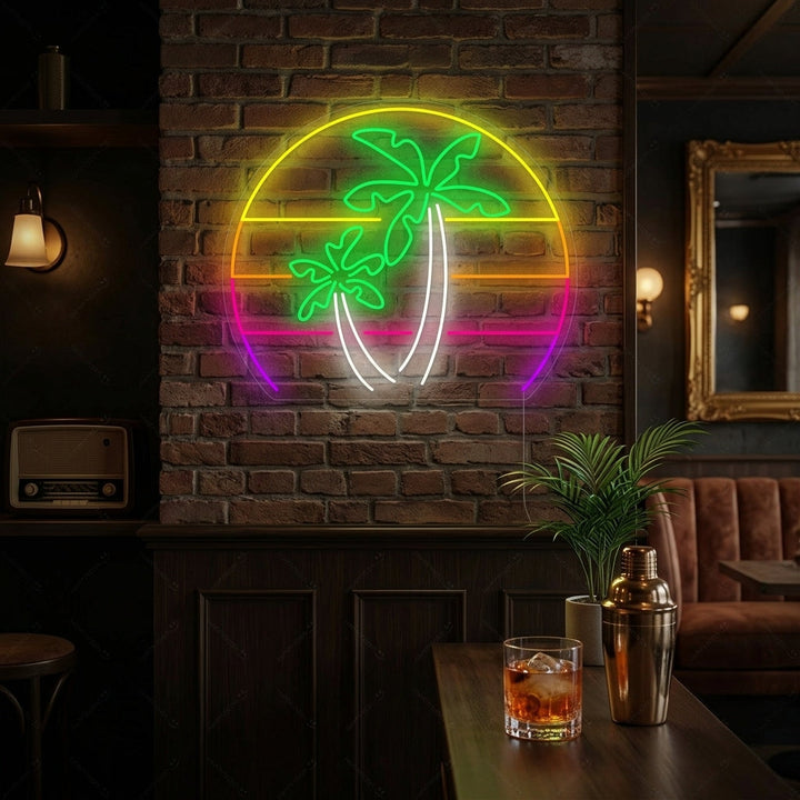 "Palme Vaporwave" Neonschild
