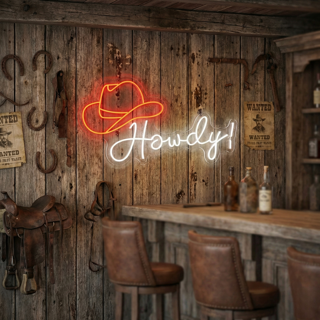 "Howdy" Neonschild