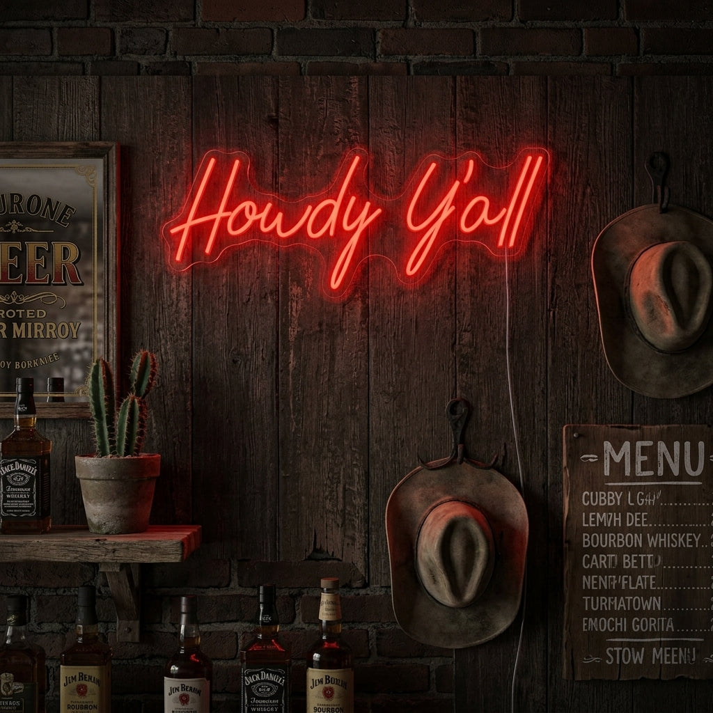 "Howdy Y'all" Neonschild