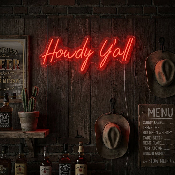"Howdy Y'all" Neonschild