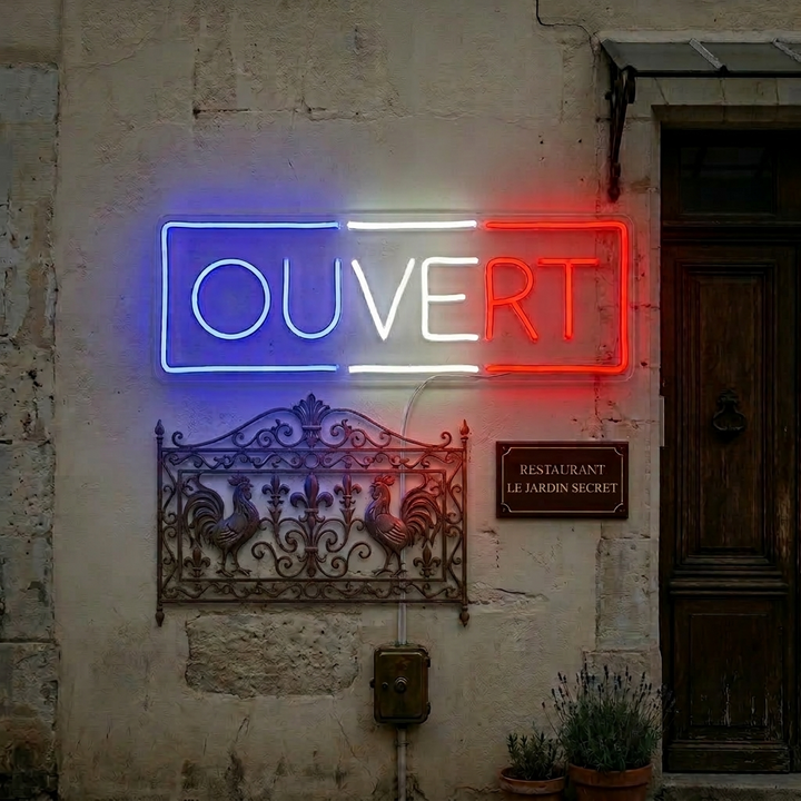 "Ouvert" Neonschild