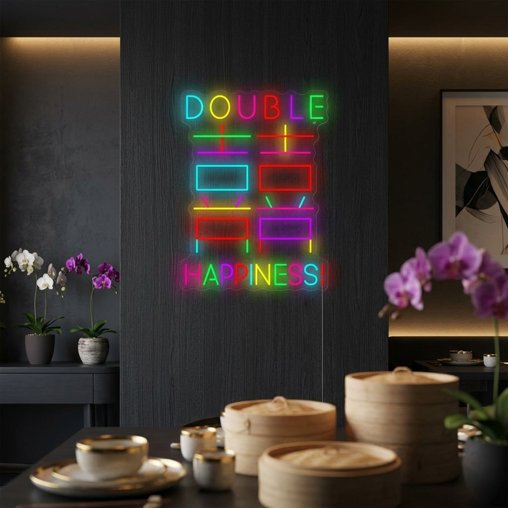 "Doppeltes Glück" Neonschild