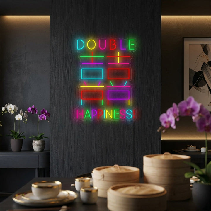 "Doppeltes Glück" Neonschild