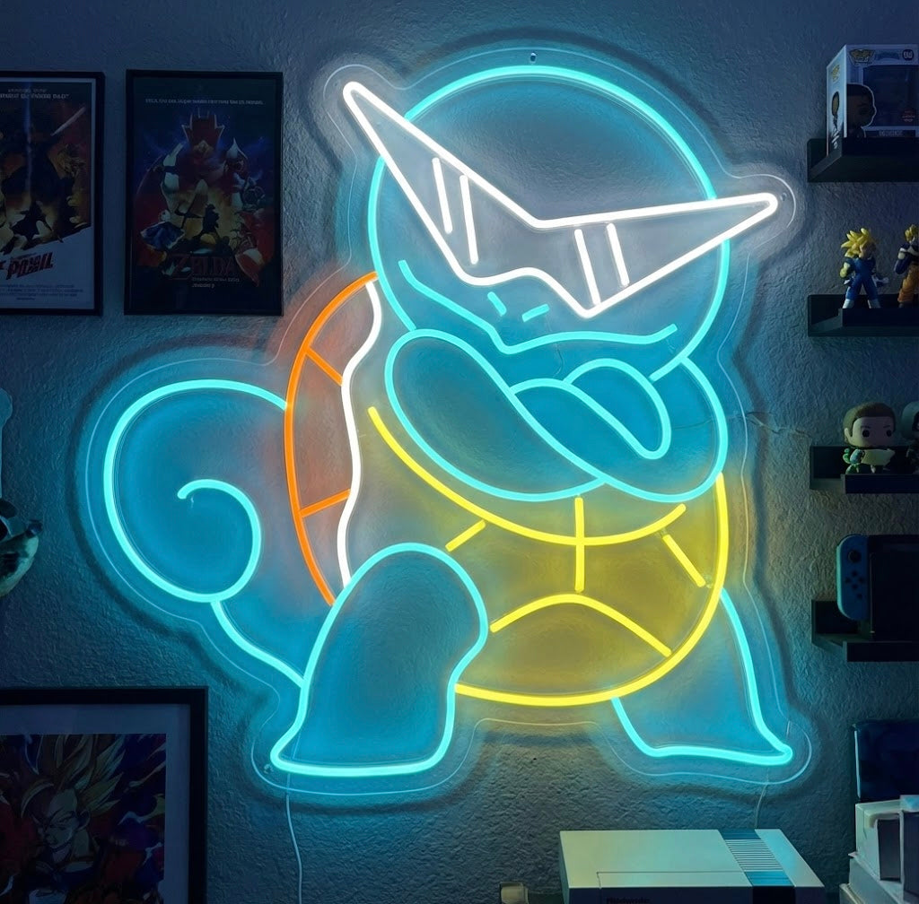 Cartoon Schildkrötenfigur Neonschild