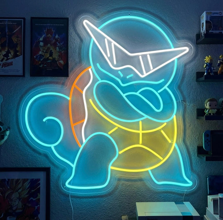 Cartoon Schildkrötenfigur Neonschild