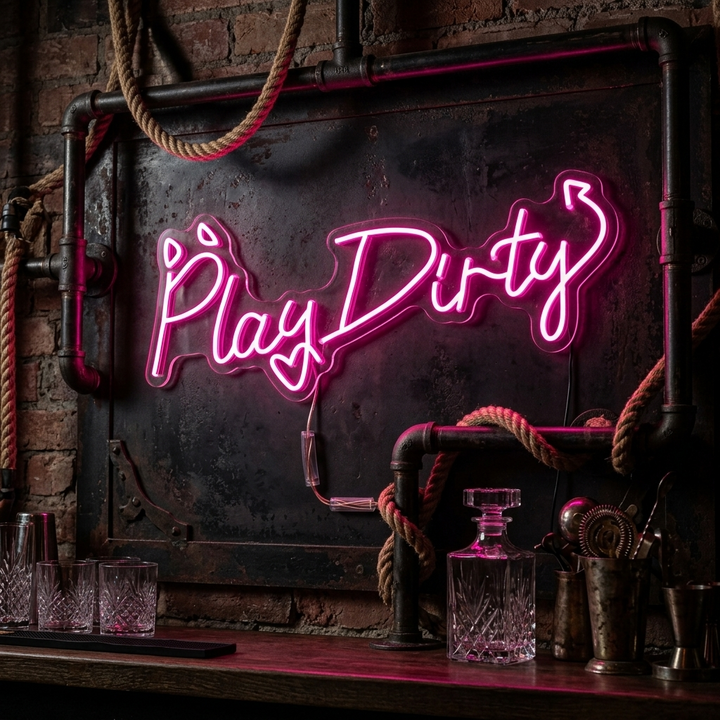 "Play Dirty" Neonschild