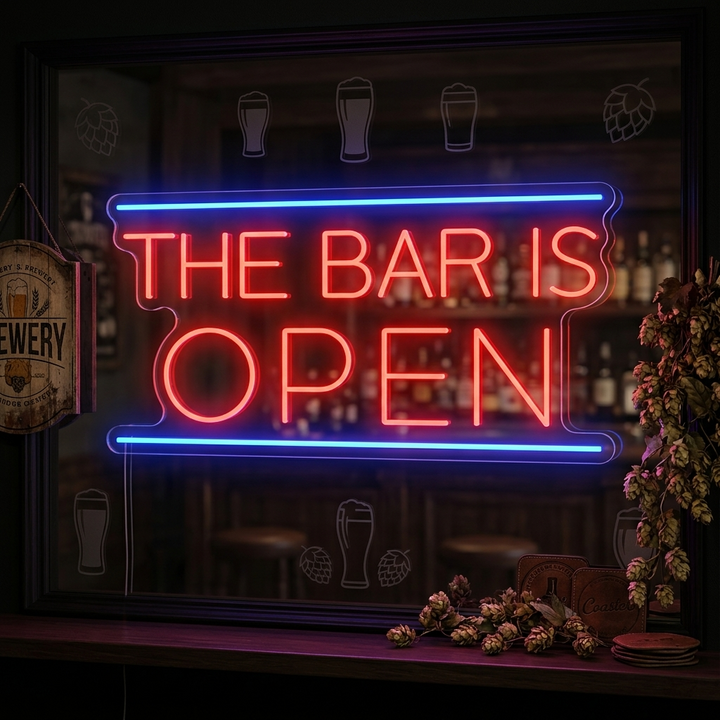 "Bar Is Open" Neonschild