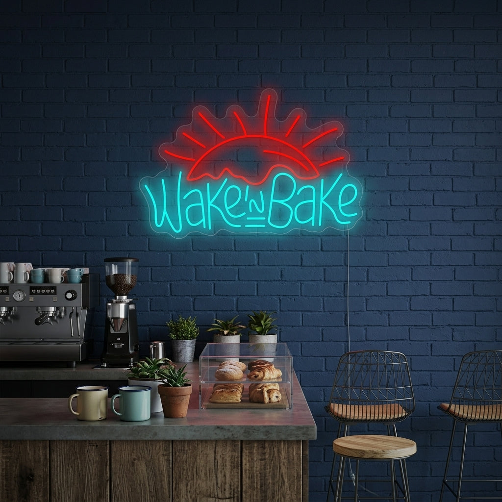 "Wake and Bake" Neonschild