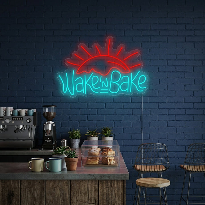 "Wake and Bake" Neonschild