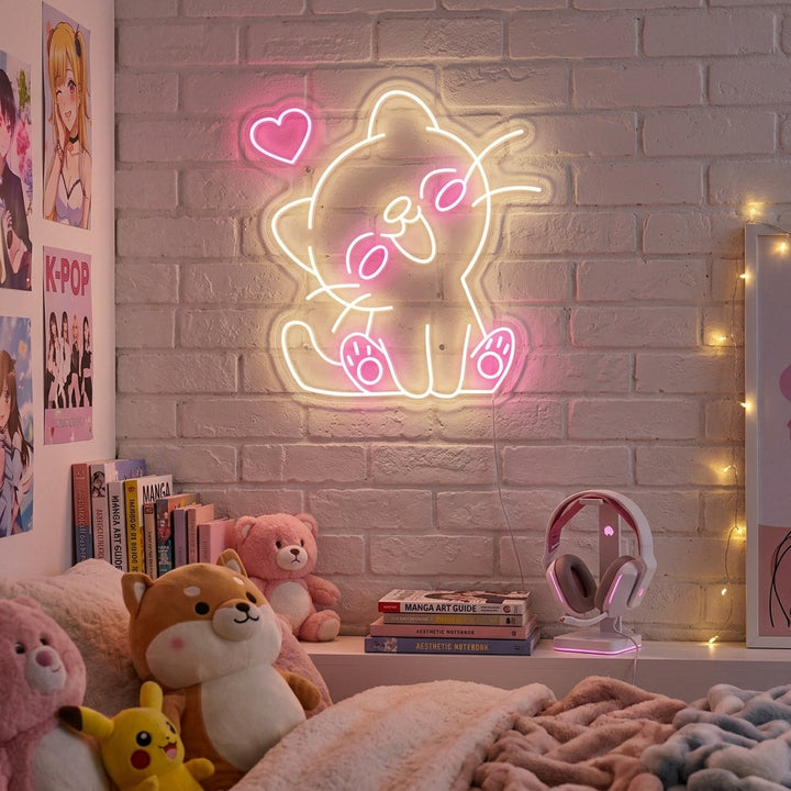 "Kawaii-Katze" Neonschild