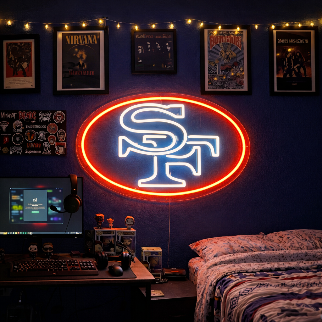 American Football Team Stil Neonschild