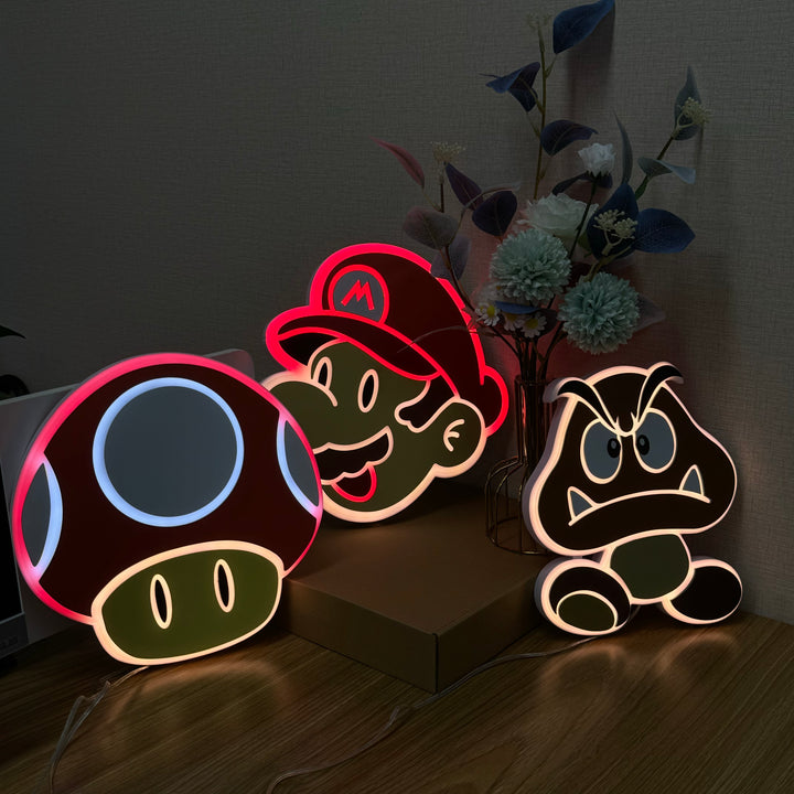 "Mario Super Mushroom" Neon Like