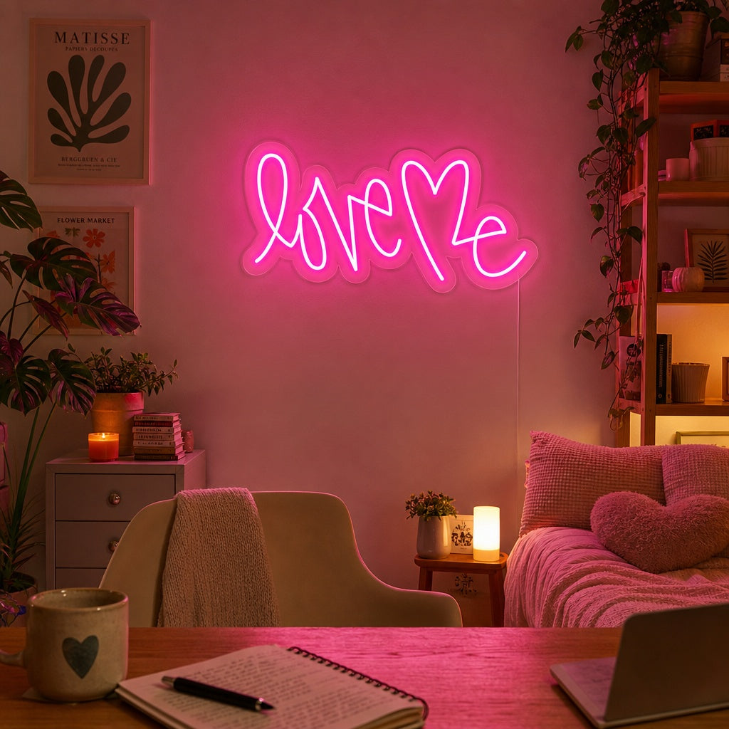 "Love Me" Neonschrift Home Decor