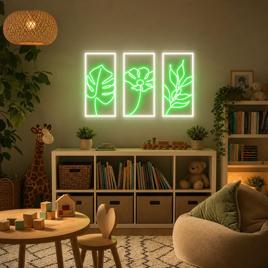 "3D Blume" Neonschrift