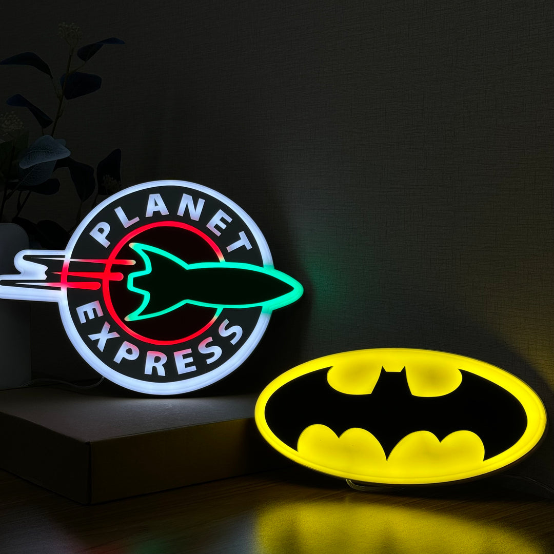 "Bat -Logo -Kunst, Filmcharakter" Neon Like