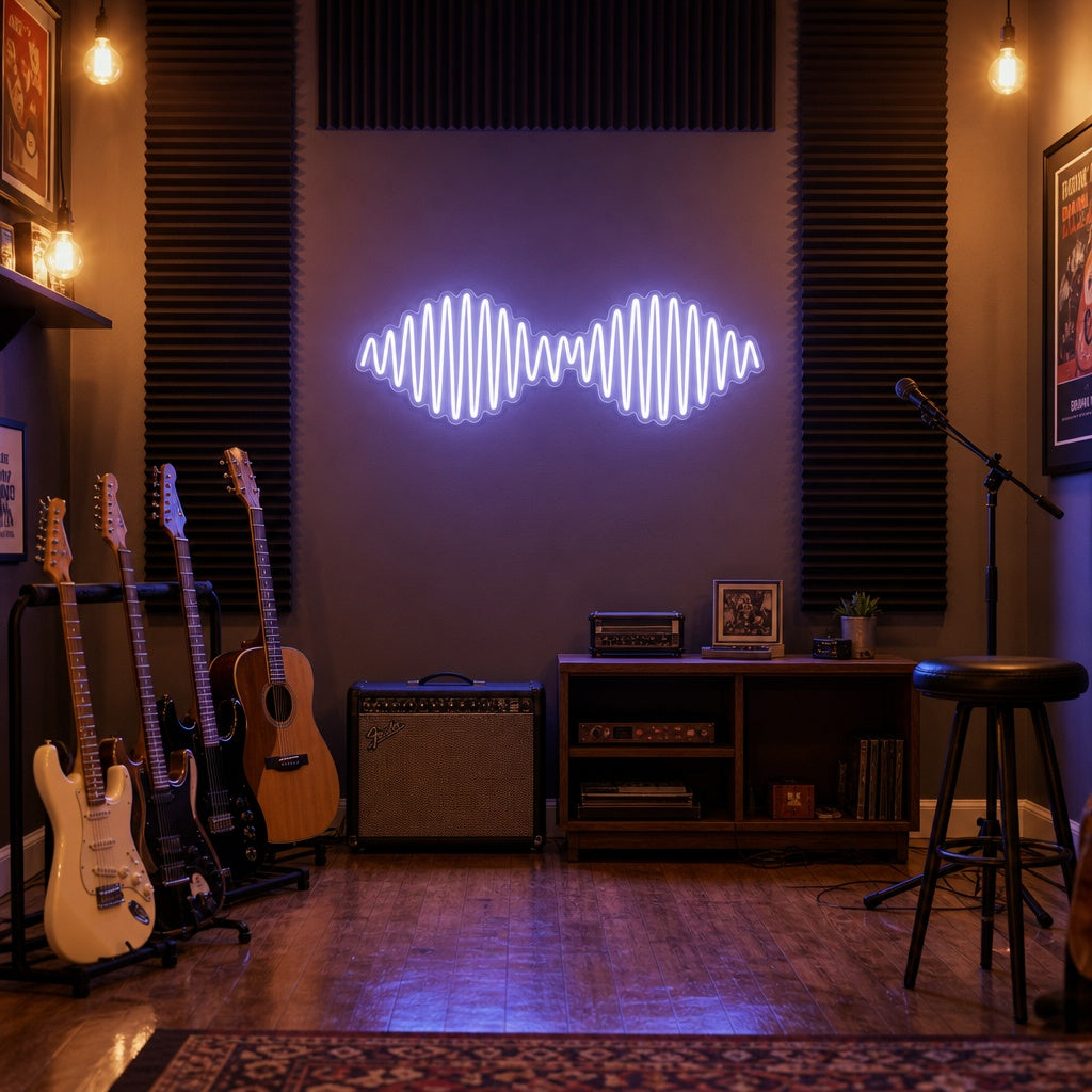 "AM Wave Musik Rockband" Neonschrift