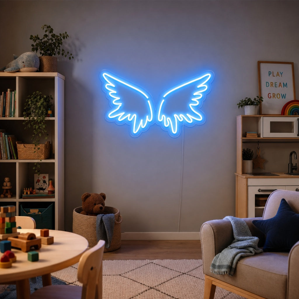 "Engelsflügel" Neonschrift