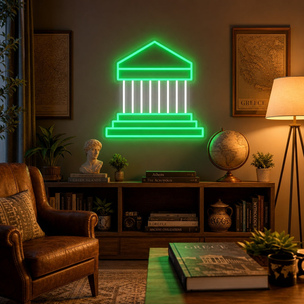 "Akropolis Von Athen Und Das Parthenon" Neonschrift
