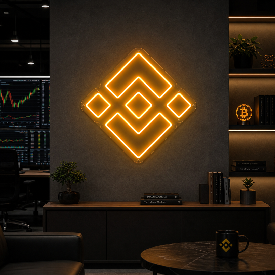 "Binance BNB Münze" Neonschrift