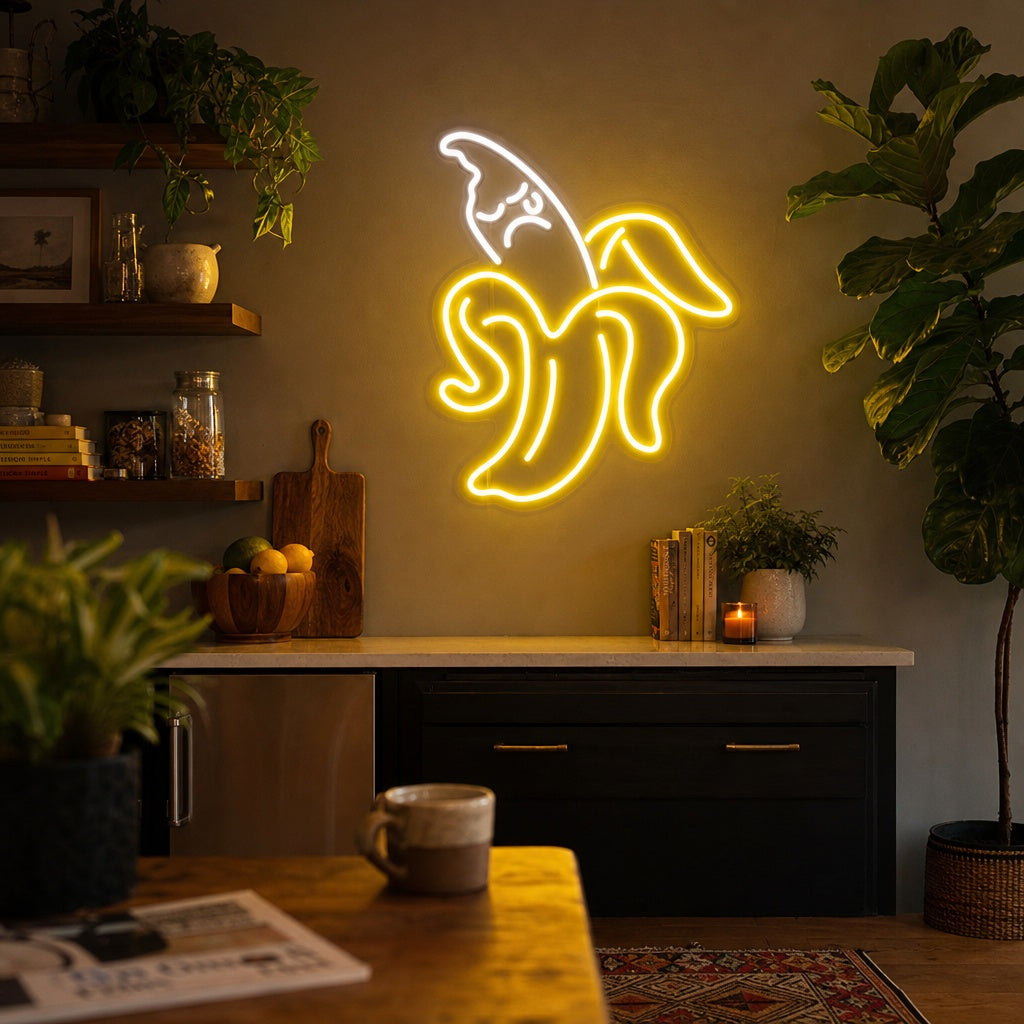 "Banane, Frucht" Neonschrift