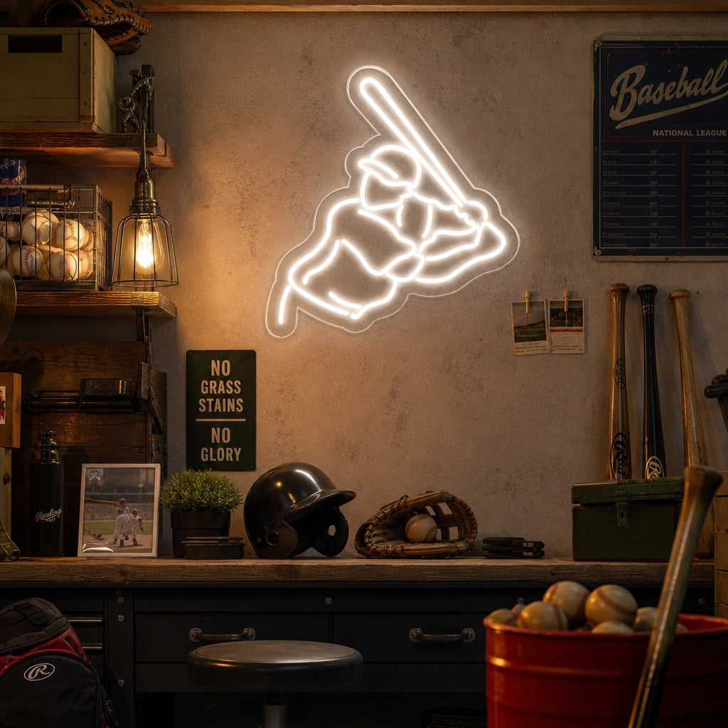 "Baseballspieler" Neonschrift