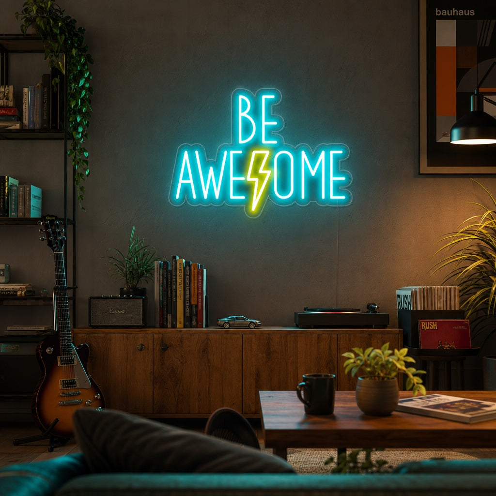 "Be Awesome" Neonschrift
