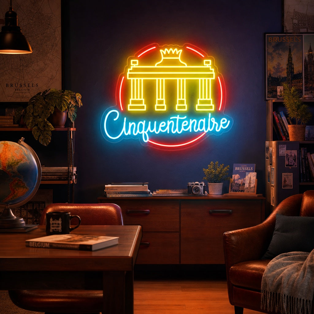 "Cinquantenaire Park In Brüssel, Belgien" Neonschrift