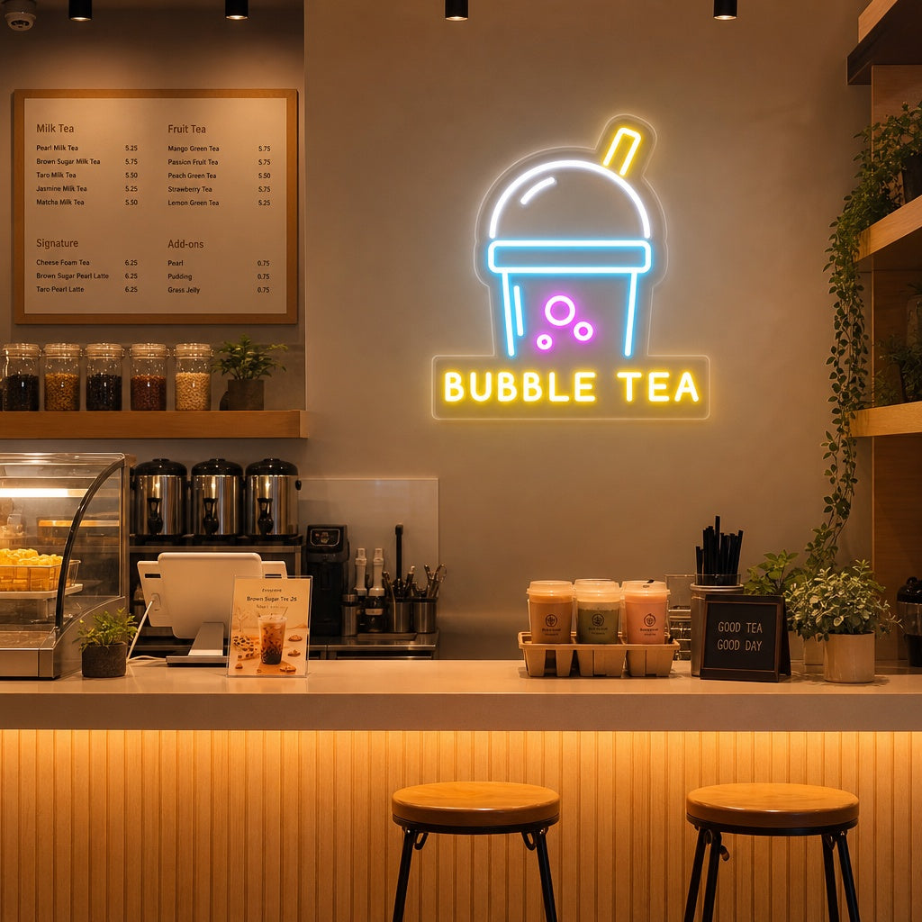 "Bubble Tea" Neonschrift