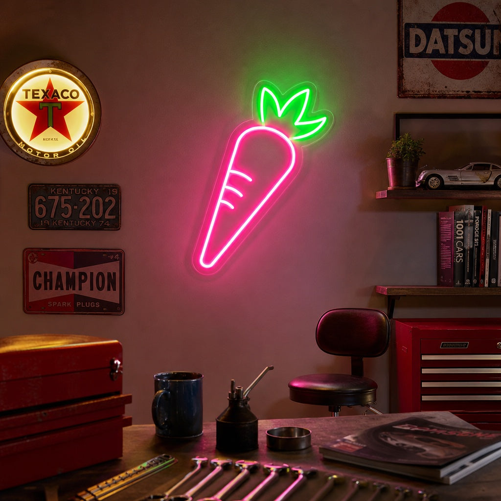 "Karotte Gemüse, Kinderzimmer Dekoration" Neonschrift