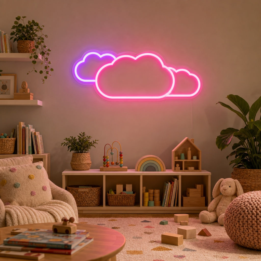 "Wolke, Kinderzimmer Dekoration" Neonschrift