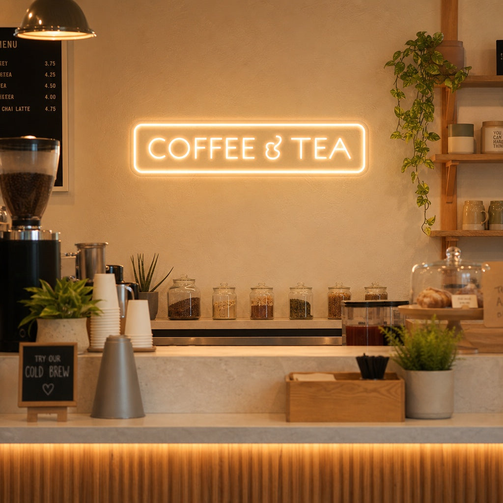 "Coffee And Tea" Neonschrift